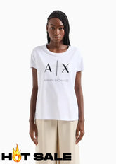 T-Shirt Women White Armani Exchange Camiseta